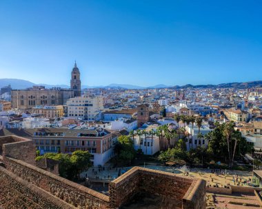 Malaga İspanya üzerinde hava manzarası.