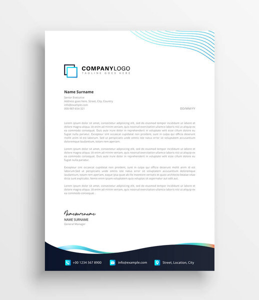 Modern letterhead design template for your project design, Vector illustration.