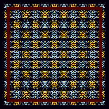 Vector abstract silk scarf design in square for hijab print, silk neck scarf or kerchief, etc.