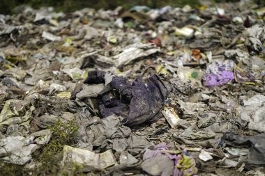 Plastik, politen, çöp, atık alanı, çöp veya çöp, arazi kirliliği, kirlilik kontrolü, atık yakma alanı, kirlilik konsepti