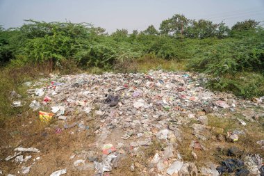Plastik, politen, çöp, atık alanı, çöp veya çöp, arazi kirliliği, kirlilik kontrolü, atık yakma alanı, kirlilik konsepti