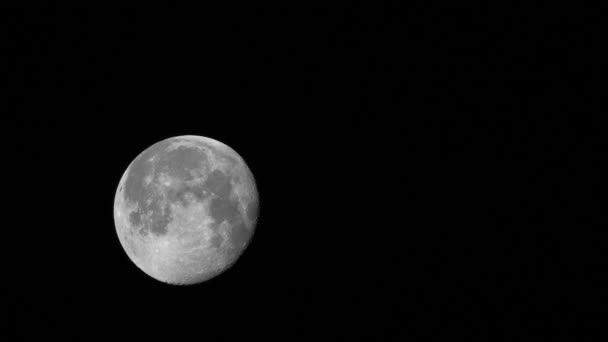 Luna Llena Luna Naciente Set Time Lapse Luna Llena Cruzando — Vídeos de Stock
