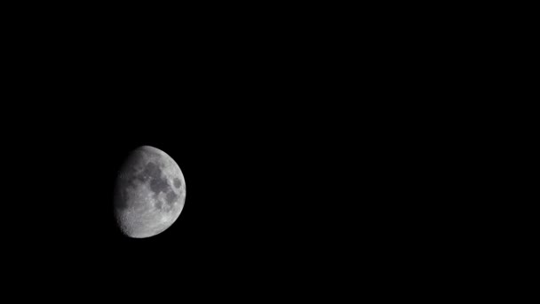 Moon Time Lapse Night Sky Moves Bottom Top Screen Full — Vídeos de Stock