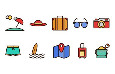 Tatil için Simge, İllüstrasyon, Çizgi Film Servisi. Kullanımı kolay ve eğlenceli bir renk.. 