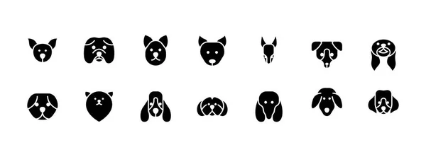 Glyph Icon Set Verschiedenes Von Hund Einfache Und Minimalistische Linie — Stockvektor