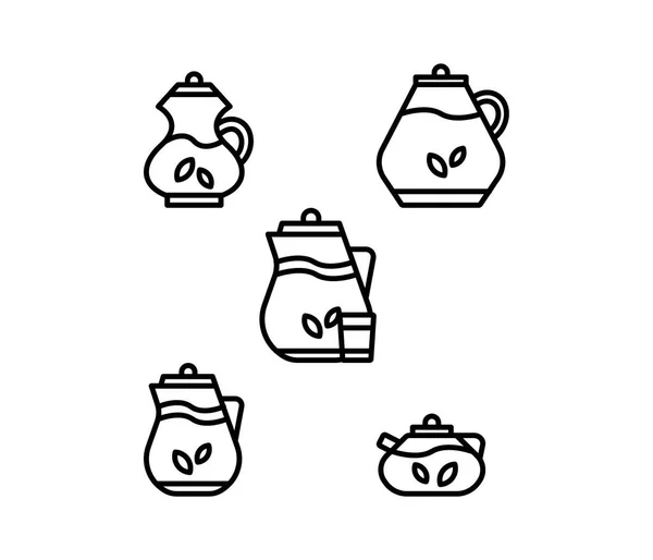 Symbolset Getränke Getränke Kaffee Tasse Boba Cola Tee Editierbare Datei — Stockvektor