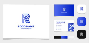 Template Logo Creative Initial Letter R and K or K and R in letter R shape concept. Creative Template with color pallet, visual branding, business card and icon.