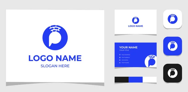 Verili Müşterili Dijital Şekilli Logo Yaratıcı Başlangıç Harfi Işaretle Renk — Stok Vektör
