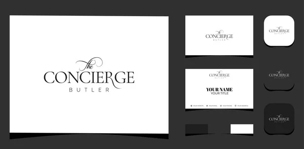 stock vector Template Logo Creative The Concierge Butler Club. Creative Template with color pallet, visual branding, business card and icon.