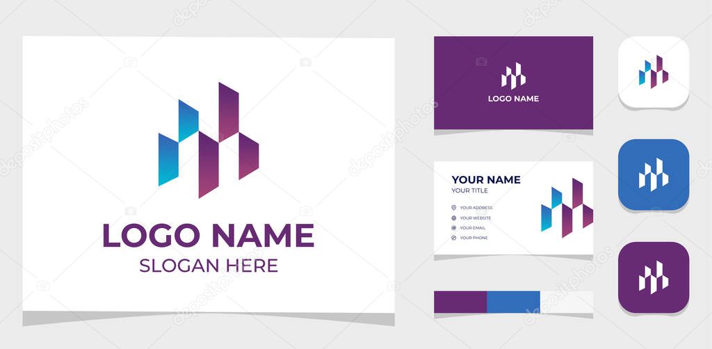 Template Logo Creative and Minimalist Buildings or architecture. Creative Template with color pallet, visual branding, business card and icon.