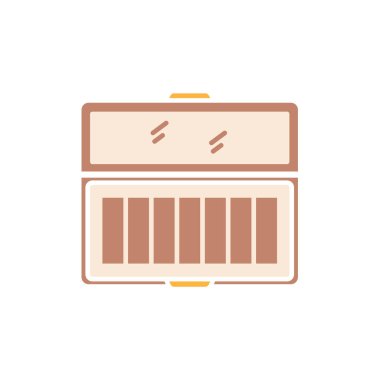 Makyaj aletleri, kuaför salonu, güzellik, kozmetik ürünleri, kadın ikonu. düzenlenebilir renk. düz simge biçimi.