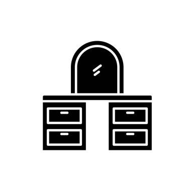 Makyaj malzemeleri, kuaför, güzellik, kozmetik, kadın ikonu. düzenlenebilir renk. Kabartma veya doldurulmuş simge biçimi.