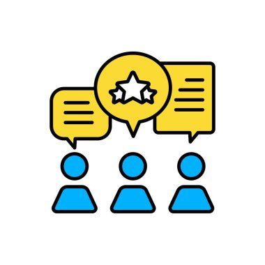 simge tam renk derecesi, yıldız geribildirim değerlendirmesi, yorum, balon sohbeti, mesaj, iletişim, sohbet, müşteri deneyimi. düzenlenebilir renk vuruşu ve dolgu. özet ve doldurulmuş renkli simge biçimi.