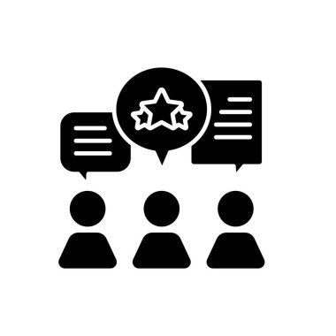 simge siyah geribildirim, balon sohbeti, sohbet, yorum, değerlendirme, değerlendirme, değerlendirme, müşteri hizmetleri, yardım, destek, soru, müşteri deneyimi, düzenlenebilir renk. Kabartma ya da simge biçimi