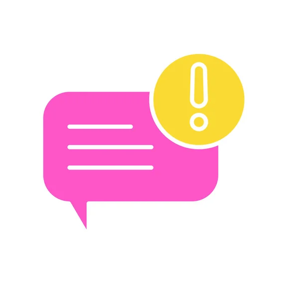 Icon Flat Color Black Feed Bubble Chat Fetting Review Comment — стоковый вектор