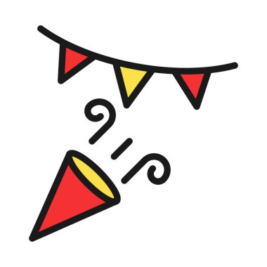 İkon Hattı Partisi, doğum günü, kutlama, hediye, tebrik, mutlu ve daha fazlası. düzenlenebilir dosya, Satır simgesi biçimi