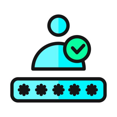 Simge Satırı Doldur, Kontrol et, İnsan, Kullanıcı, Onay, Belge, Parmak izi, Güvenlik ve daha fazlası. düzenlenebilir dosya, Satır Doldurma simgesi biçimi