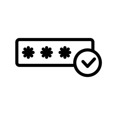 Doğrulama, kontrol, insan doğrulama, kullanıcı, onay, belge, parmak izi, güvenlik ve daha fazlası hakkında simge satırı. düzenlenebilir dosya, Satır simgesi biçimi