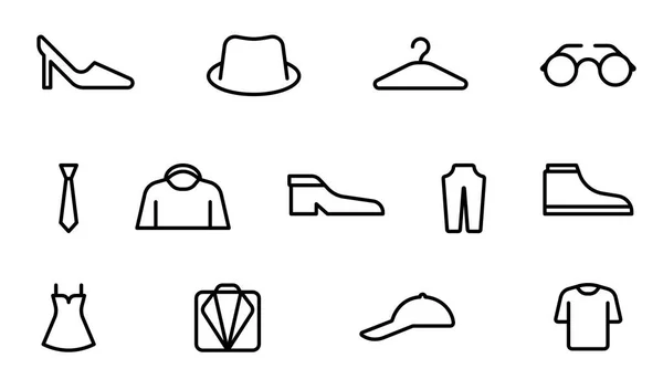 Icon Set Minimalist Simple Für Modegeschäft Stoff Und Shirt Editierbarer — Stockvektor