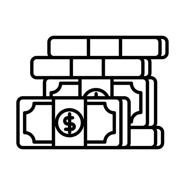 Icon Line Money Nowoczesny Minimalistyczny Edytowalny Skok Wypełnić Ułatwmy Twój — Wektor stockowy