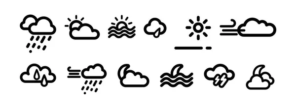 Symbolbild Wetter Liniensymbolstil Können Sie Die Füllfarbe Und Die Strichfarbe — Stockvektor