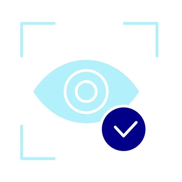 Icône Couleur Unie Vérifier Vérifier Identification Humaine Approuvé Document Empreinte — Image vectorielle