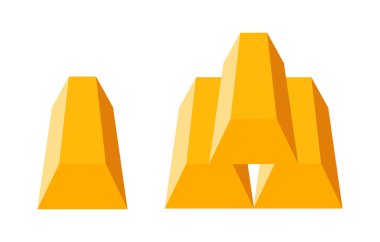 flat icon gold, gold bars, gold bricks. vector illustration