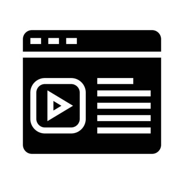 Icon Glyph, E-Learning, online learning. editable file