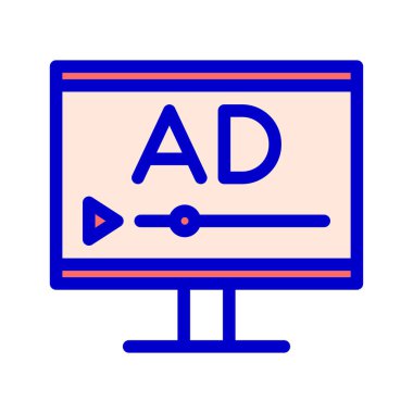 İkonun video reklamı, reklam videosu, canlı yayın, oyun. düzenlenebilir dosya ve renk