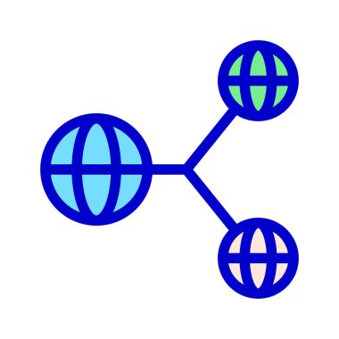 Simge küresel bağlantısı. global ağ, pazarlama, SEO ve Web. düzenlenebilir dosya ve renk