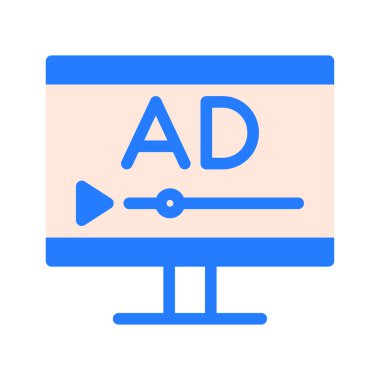 İkonun video reklamı, reklam videosu, canlı yayın, oyun. düzenlenebilir dosya ve renk