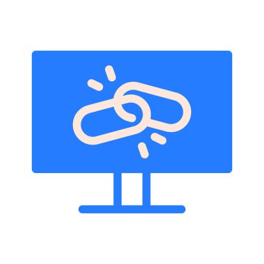 SEO ve Pazarlama 'yı birbirine bağlayan simge. düzenlenebilir dosya ve renk, vektör simgesi illüstrasyonu.