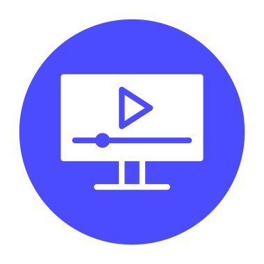 İkonun video reklamı, reklam videosu, canlı yayın, oyun. düzenlenebilir dosya ve renk