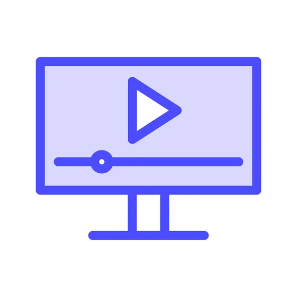 Icon Video Publicité Vidéo Live Streaming Lecture Fichier Modifiable Couleur — Image vectorielle