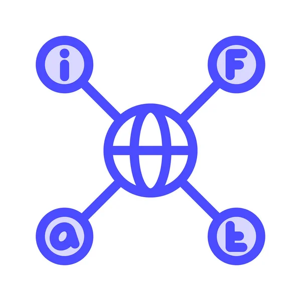 Ikona Globalnego Połączenia Globalnej Sieci Marketingu Seo Sieci Web Edytowalny — Wektor stockowy