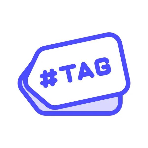 Icône Tag Hashtag Fichier Modifiable Couleur Illustration Icône Vectorielle — Image vectorielle