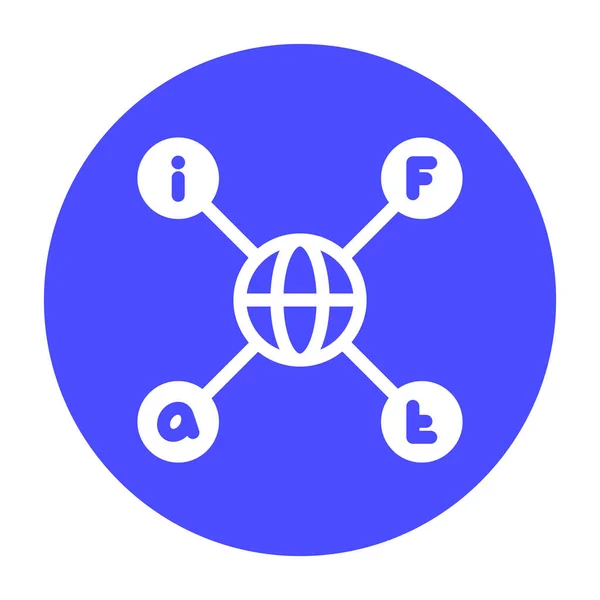 Ikona Globalnego Połączenia Globalnej Sieci Marketingu Seo Sieci Web Edytowalny — Wektor stockowy