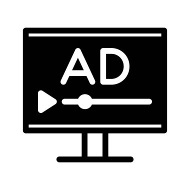 İkonun video reklamı, reklam videosu, canlı yayın, oyun. düzenlenebilir dosya ve renk