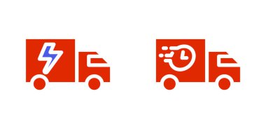 İkon nakliye kamyonu, kamyon teslimatı, ticaret. Düzenlenebilir dosya. vektör illüstrasyonu