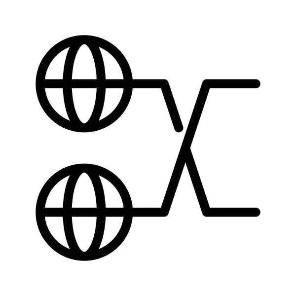 Ikon Global Länk Globalt Nätverk Marknadsföring Seo Och Web Redigerbar — Stock vektor