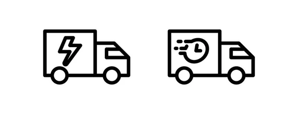 Ícone Caminhão Transporte Entrega Caminhão Comércio Eletrônico Ficheiro Editável Ilustração — Vetor de Stock
