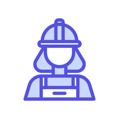 Kadın mühendis ya da tamirci konseptiyle ikon İşçi Bayramı. düzenlenebilir dosya, vektör illüstrasyonu.