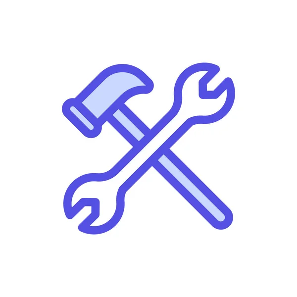 Symbol Labor Day Mit Schraubenschlüssel Und Hammer Editierbare Datei Vektorillustration — Stockvektor