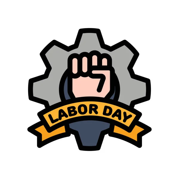 Día Del Trabajo Icono Derecho Laboral Con Concepto Puño Mano — Vector de stock