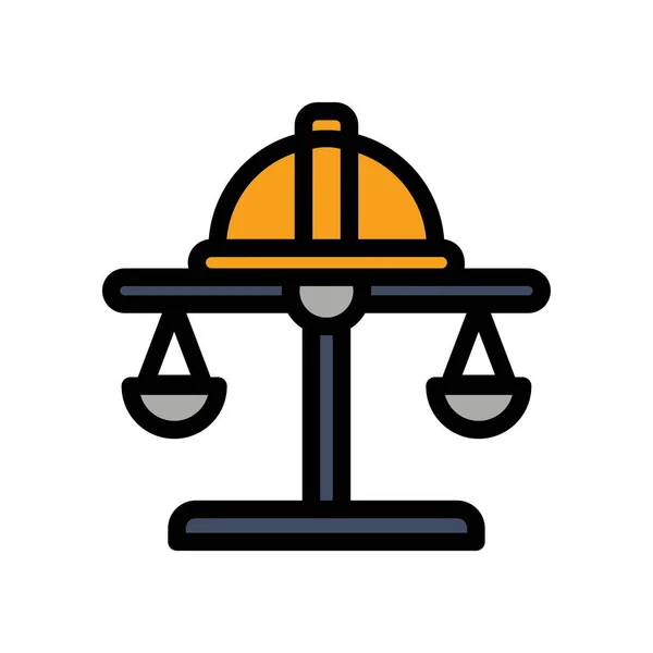 Икона День Труда Концепцией Трудового Права Масштаб Правосудия Редактируемый Файл — стоковый вектор
