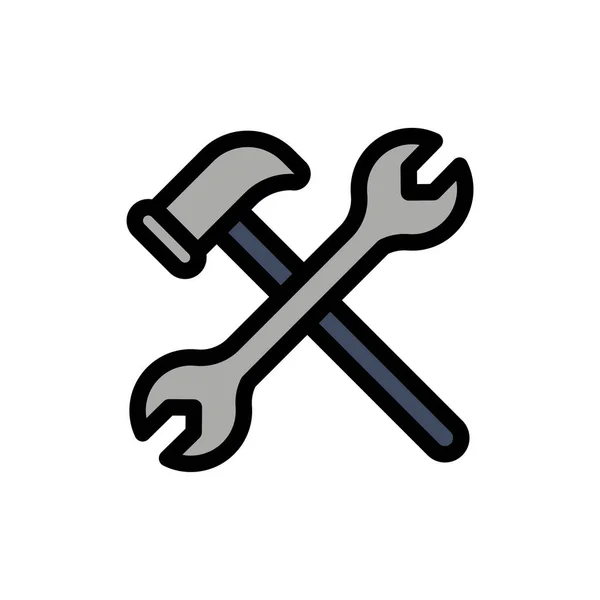 Symbol Labor Day Mit Schraubenschlüssel Und Hammer Editierbare Datei Vektorillustration — Stockvektor