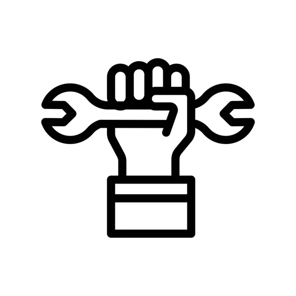 Ikona Pracovní Den Práce Právo Konceptem Hand Fist — Stockový vektor