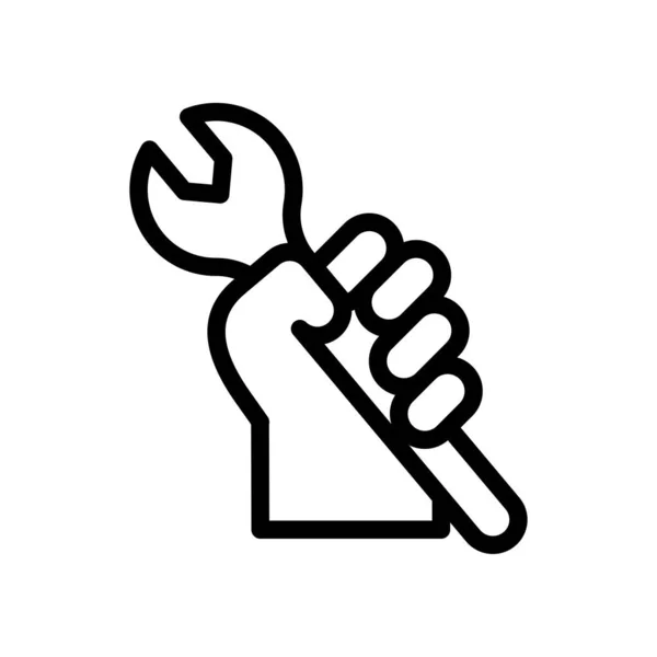 Icon Arbetsdag Arbetarrätt Med Begreppet Hand Fist — Stock vektor