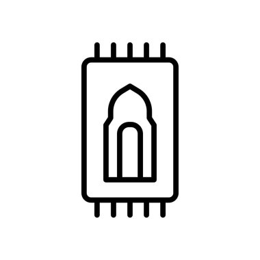 ikon dua paspası, dua halısı, ikon Ramazan Kareem, vektör illüstrasyonu, düzenlenebilir renk