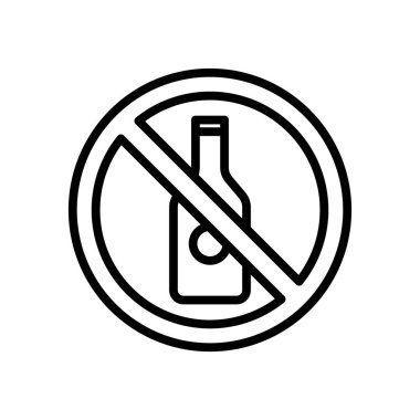 İkona Ramazan orucu, içki yok, simge yok, vektör illüstrasyonu, düzenlenebilir renk